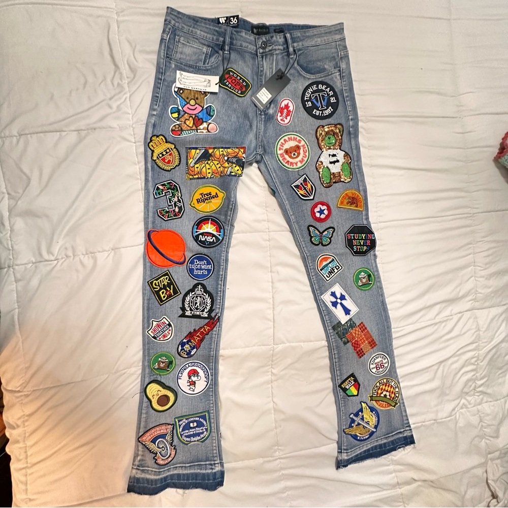 Patchwork Waimea Denim Stacked fit Unisex Jeans size 36